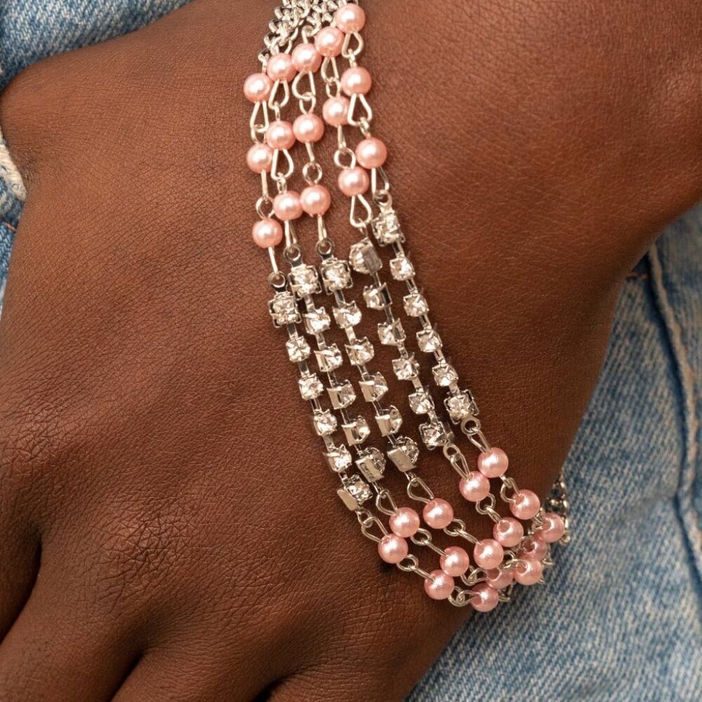 Paparazzi Jewelry Accessories -Experienced in Elegance - Pink Bracelet - Vintage